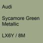 Preview: Audi, Sycamore Green Metallic, LX6Y / 8M.